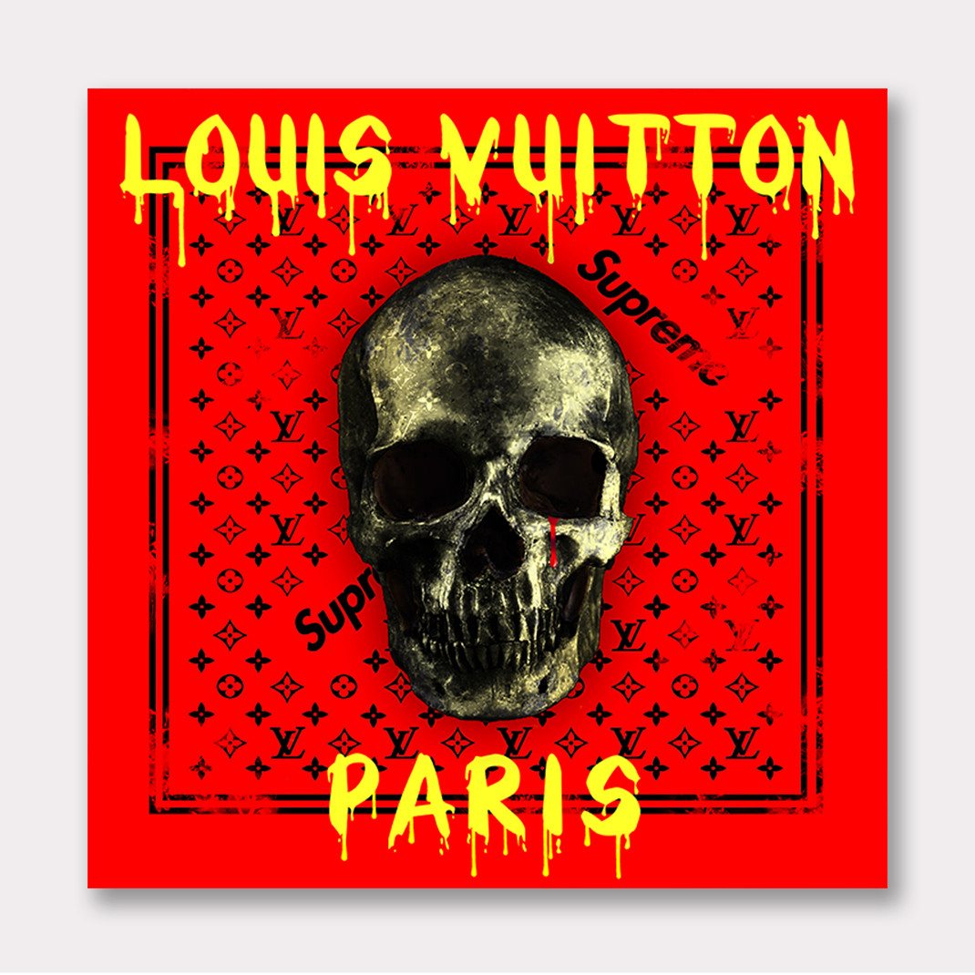 LV ART  Louis Vuitton Supreme Skull Wall Art